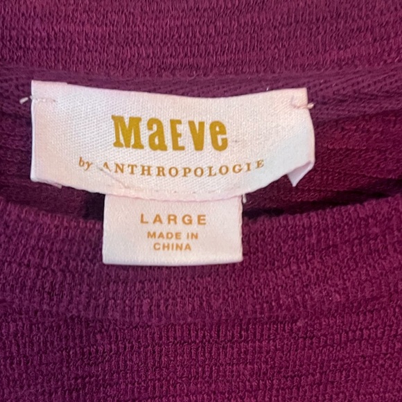 Anthropologie Plum Sheer Sleeve Blouse - Picture 2 of 3